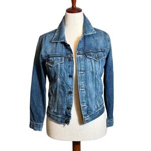 Lucky Brand denim jacket The Tomboy Trucker slight distressing pockets Sz M
